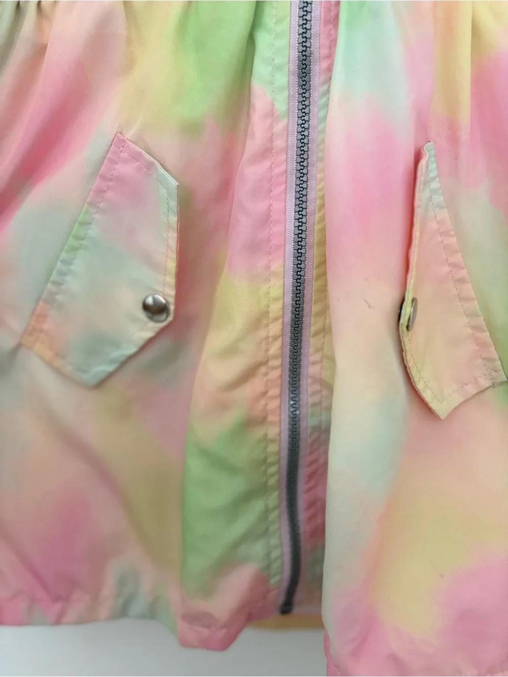 Minnie Mouse Pastel Tie-Dye Hooded Raincoat Size 6